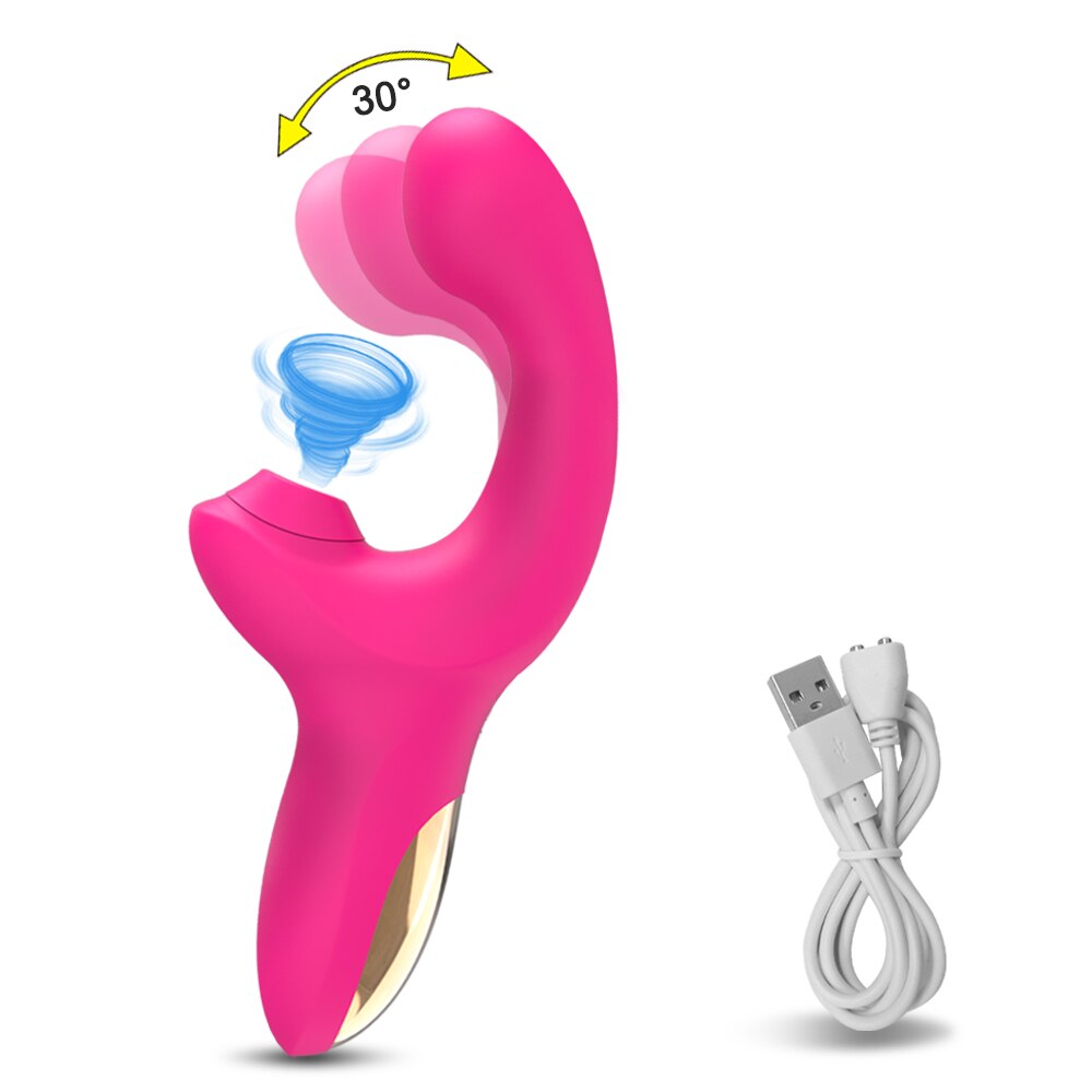 20ความเร็วที่มีประสิทธิภาพ Dildo Vibrator หญิง Clit Sucker Clitoris Stimulator เลียนแบบนิ้วมือ Wiggling เซ็กซ์ทอยสำหรับสตรี