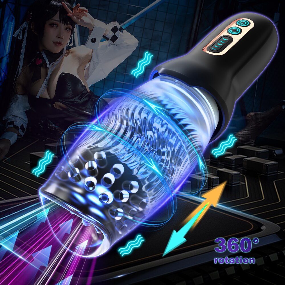 2023 Vibrator for Men, Rotating Vibrator for Men, Penis Massager, Vagina, Pussy, Glans, Automatic Masturbation Machine, Men's Sex Toy Cup for Men