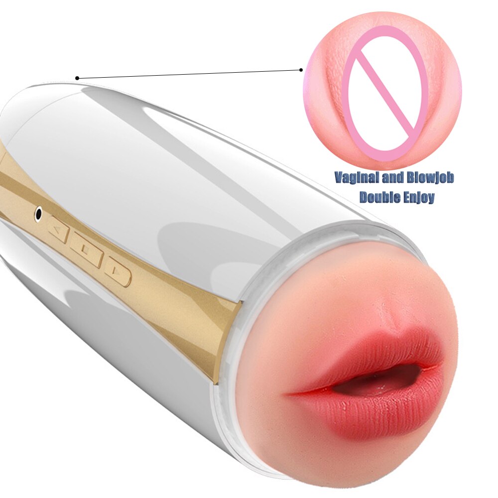 Dual Head Vibrator Enjoy Masturbation Licking Tongue Cup Vaginal Pocket Pussy Vibrator Adult Sex Toy for Men Masturbator