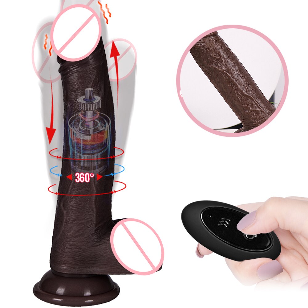 Automatic orgasming dildo for women, heated penis vibrator for couples