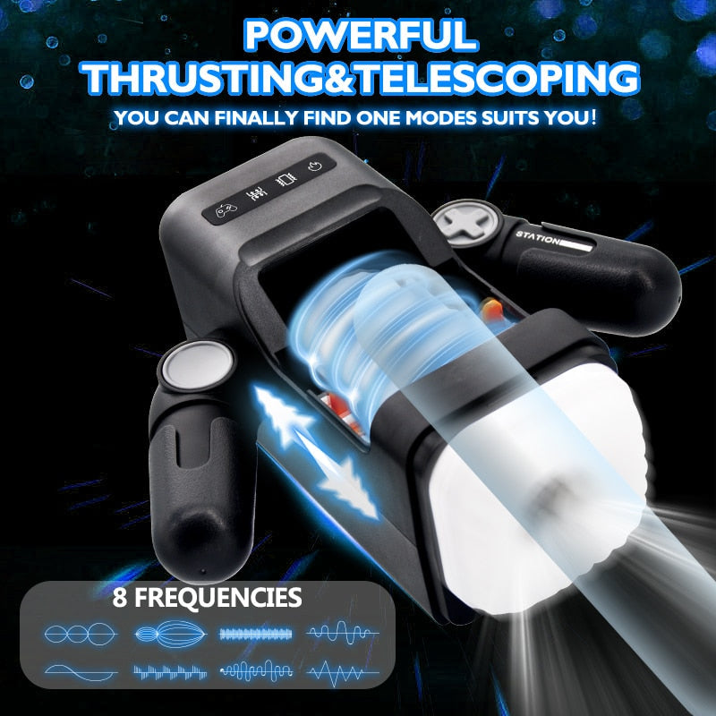 Automatic Heating Robotic Toy for Men, Realistic Vaginal Thruster Vibrator with Phone Holder