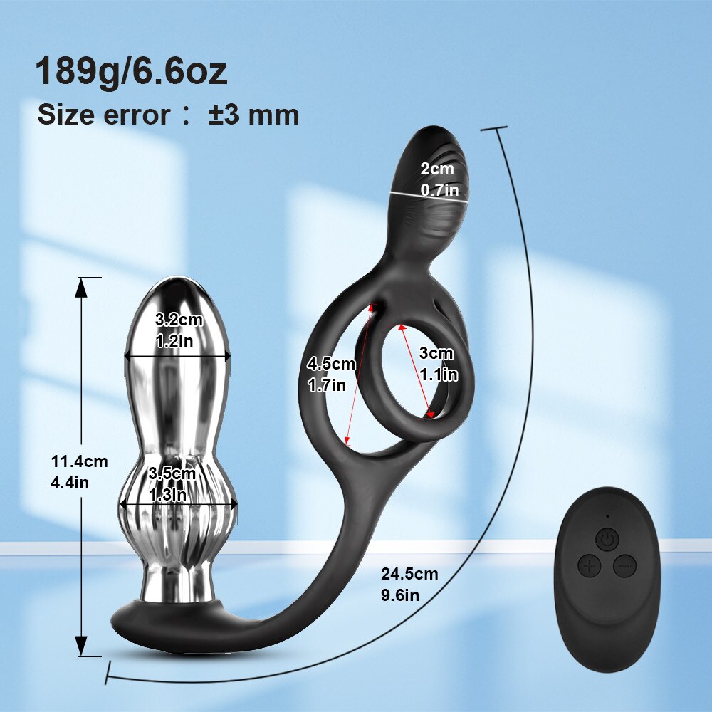 Vibrating penis ring prostate massager for gay couples, sex toy for the penis.