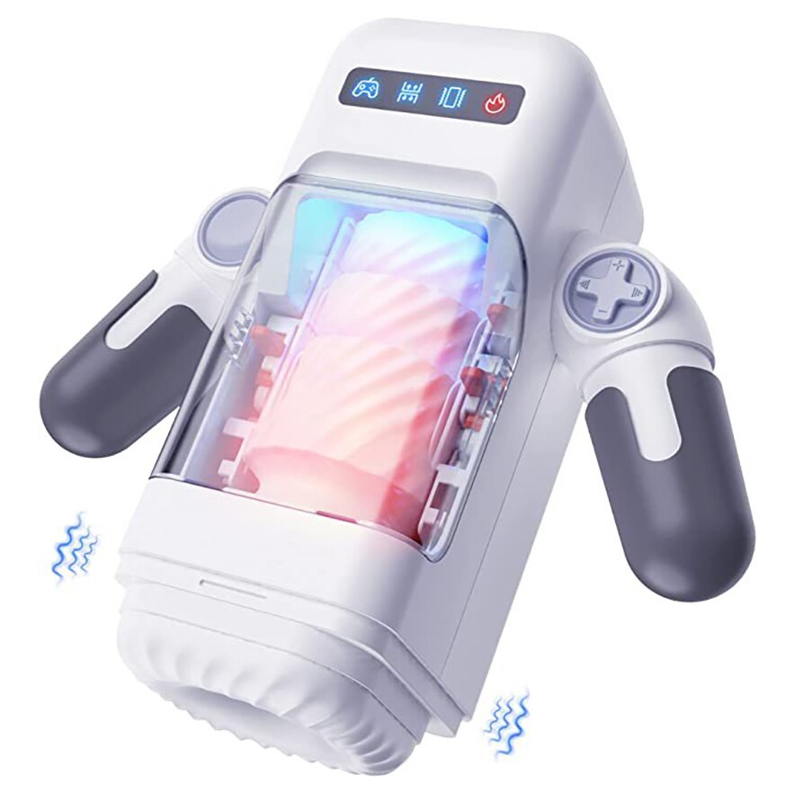 Automatic Heating Robotic Toy for Men, Realistic Vaginal Thruster Vibrator with Phone Holder