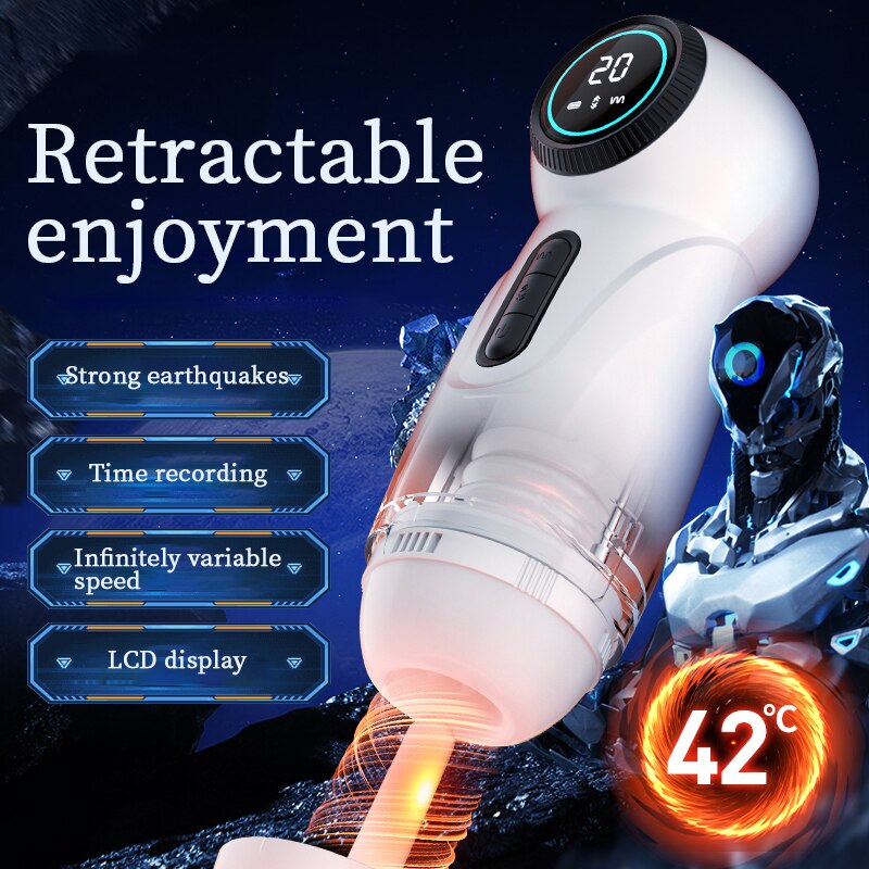Vibrator for Men, Masturbation Sex Toy with Telescopic LCD Camera