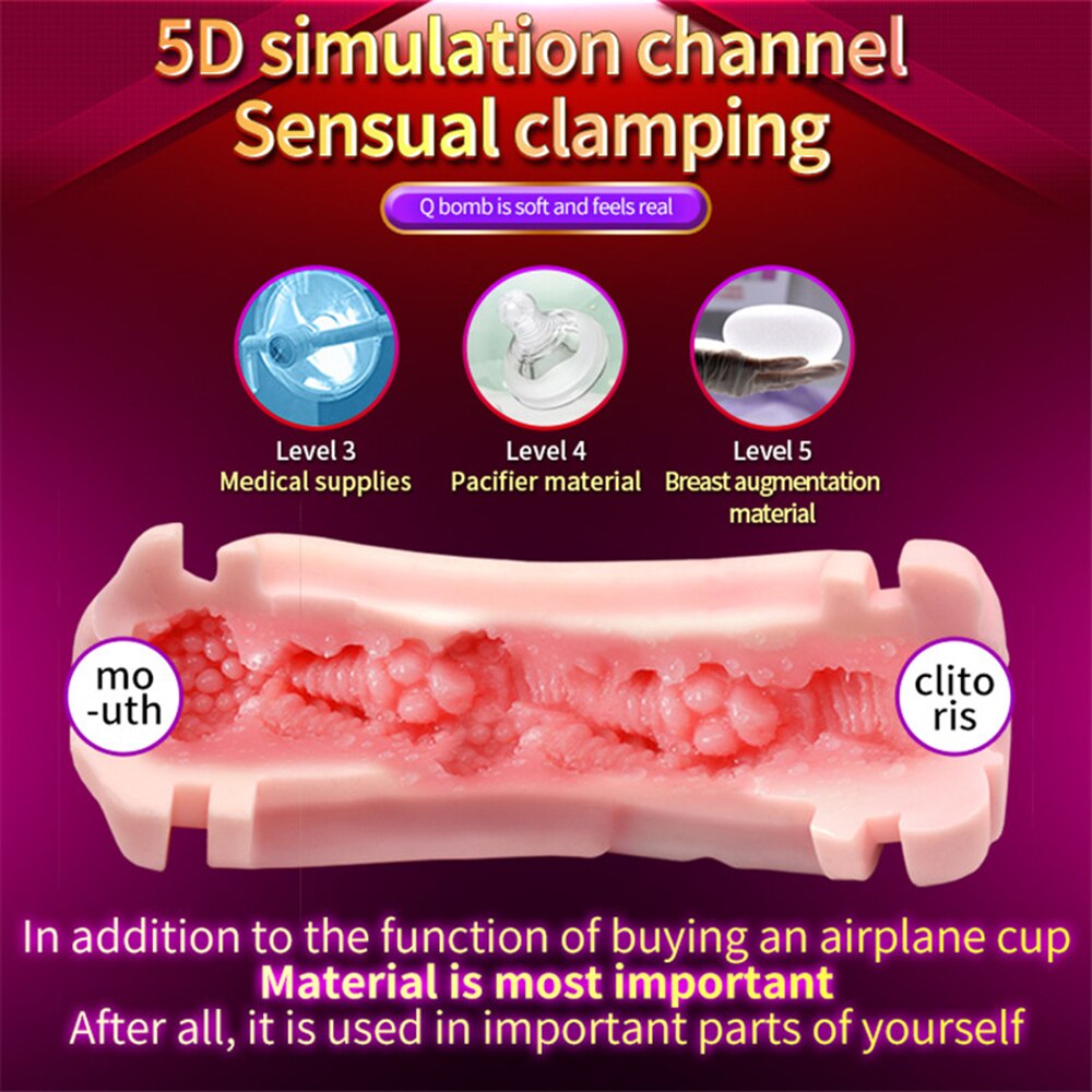 Dual Head Vibrator Enjoy Masturbation Licking Tongue Cup Vaginal Pocket Pussy Vibrator Adult Sex Toy for Men Masturbator