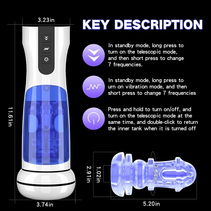 Automatic fake vagina for men. Adult sex toy.