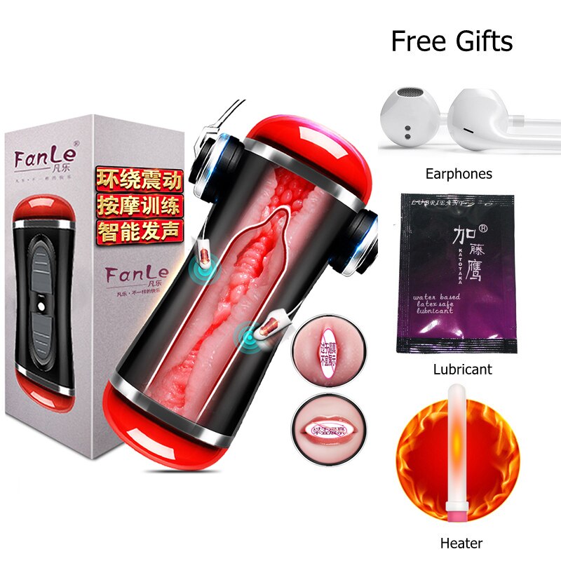 2-in-1 Automatic Male Masturbator Cup with Dual Channel Vibrating Realistic Vagina and Oral Pocket Pussy for Men, with Suction and Blowjob Functionality