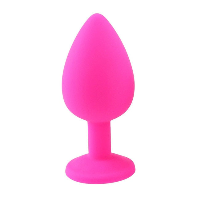 3 Different Size S/M/L Metal Anal Plug with Crystal Jewelry Smooth Prostate Massage Butt Silicone Plug Anal Sex Toys for Woman