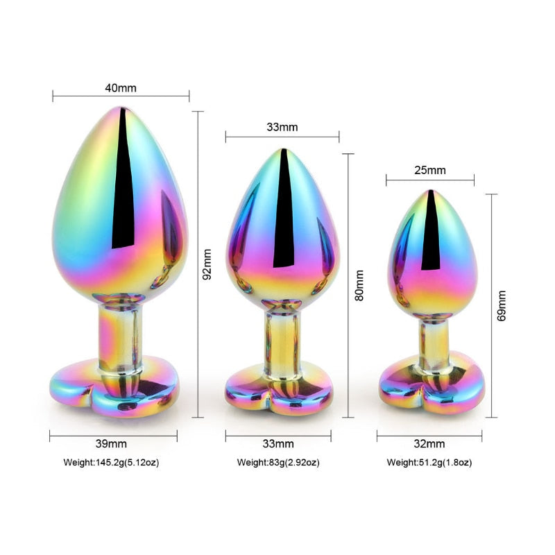 3 Pcs/Set Metal Anal Plug Sex Toys for Women Adult Sex Products Butt Plug Colorful Steel Anal Plug Sex Toys Anal Dildo Anus Toys