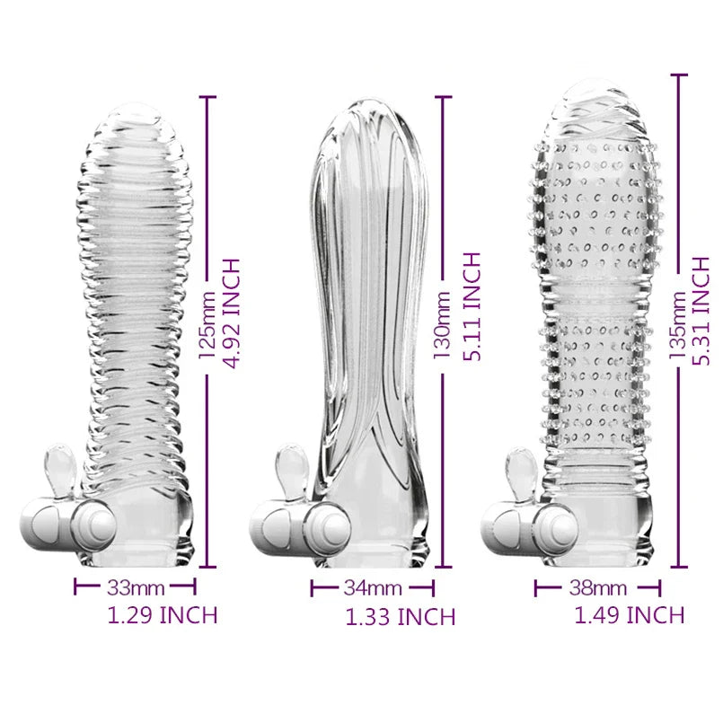 3 Types Condoms Granule Thread Wavy Line Delay Enlargement Penis Sleeve Egg Vibrator Reusable Condom Adult Sex Toys for Men