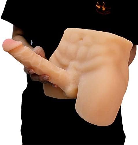 Men's Penis Torso Doll, Female Sex Love Doll with Realistic Huge Dildo and Tight Anal for Women Masturbation, Couple Sex Fun (11 x 8.2 x 4.7 Inches)