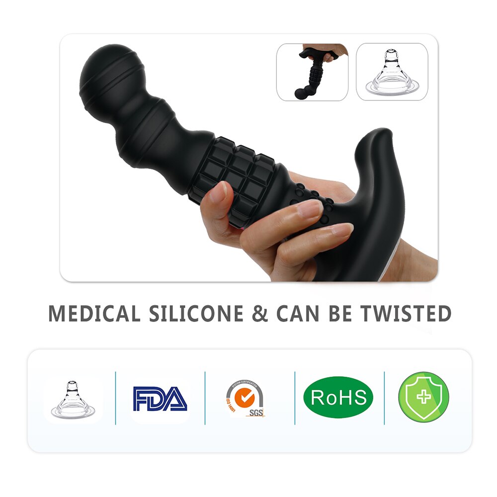 360-Degree Rotating Wireless Anal Dildo Vibrator G-Spot Massager Female Masturbator Dilator Big Butt Plug Sex Toys for Women Men