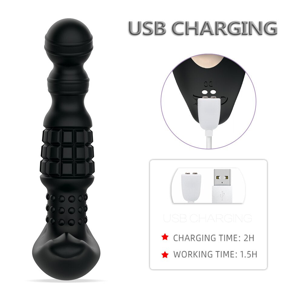 360-Degree Rotating Wireless Anal Dildo Vibrator G-Spot Massager Female Masturbator Dilator Big Butt Plug Sex Toys for Women Men