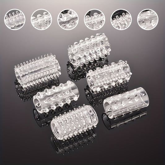 6pcs Sex Toys For Men. Penis Rings With 6 Elastic Textures Reusable. Male Sex Toys Cock Ring. Penis Sleeve For Enhance Erection Extended Time Cock Rings. Adult Sex Toys For Men And Couples