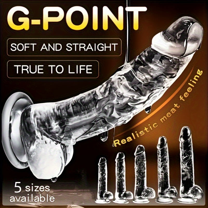 5 Sizes Transparent Soft Jelly Dildo Realistic Fake Dick Penis Sucker Butt Plug Sex Toys for Women Men Vagina Anal Sex Toys