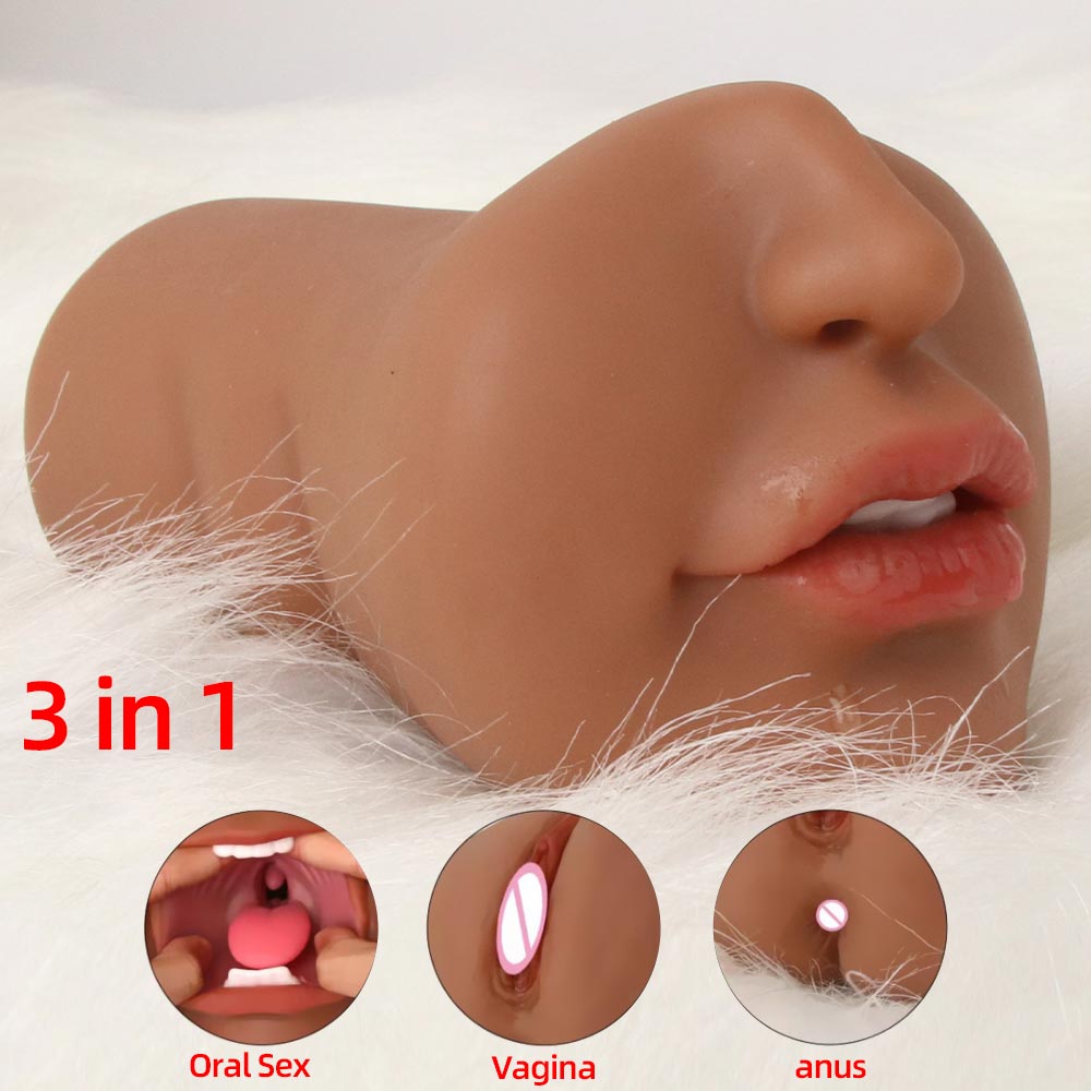 Realistic 3D Oral Masturbation Male Throat Vagina Real Pussy Sextoy For Men 3-in-1 Masturbator Adult Blowjob Sex Choop
