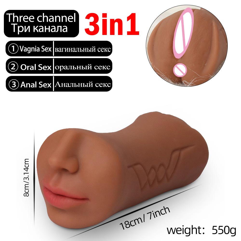 Realistic 3D Oral Masturbation Male Throat Vagina Real Pussy Sextoy For Men 3-in-1 Masturbator Adult Blowjob Sex Choop