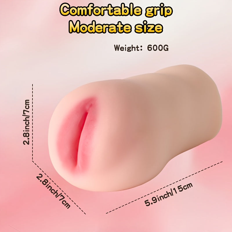 Realistic Tactile Male Masturbation Toy. Soft Flexible Pocket Design. 3D Lifelike Female Texture and Intense Anal Design. Portable Adult Male Pleasure Aid. TPE Material. with No Batteries Required