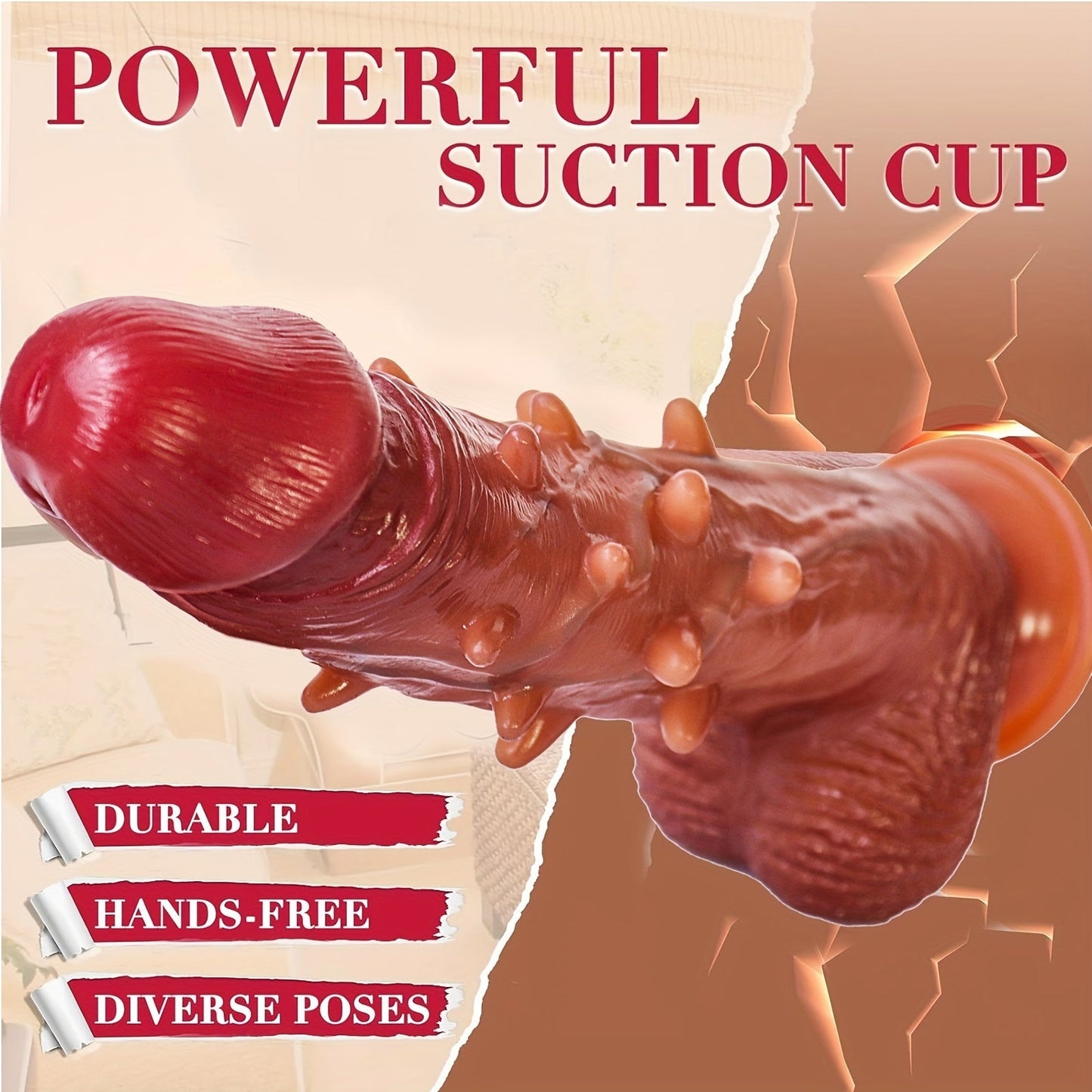 Adjustable Rotation Dildo: 9.1 Vibration Realistic G-Spot Anal Stimulation. 360° Rotation. Remote Control. Latex. Battery Powered. 1200mAh Li-ion Battery. Liquid Silicone