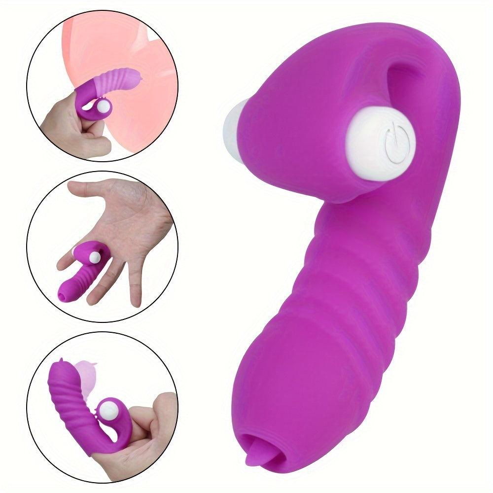 Sexy Skin-Like Licking Vibration Finger Toy with Battery (Included) - Men's Sensual Accessories