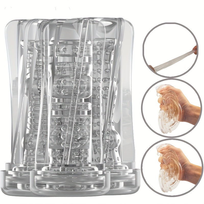Transparent Crystal Masturbation Cup Male Masturbator Penis Exerciser Adult Toy