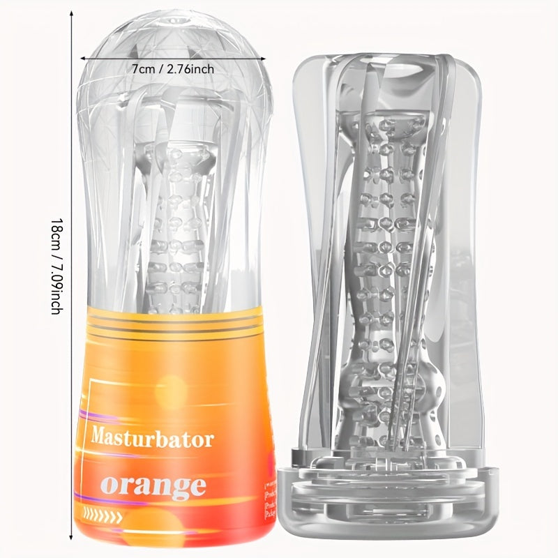 Transparent Crystal Masturbation Cup Male Masturbator Penis Exerciser Adult Toy