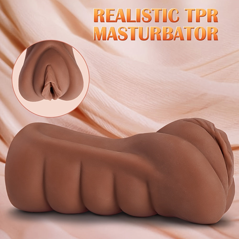 Experience Realistic Lifelike Pleasure: 1pc Pocket Pussy Male Masturbator - Skin Friendly TPR. 3D Textured Tight Vaginal Stroker For Men