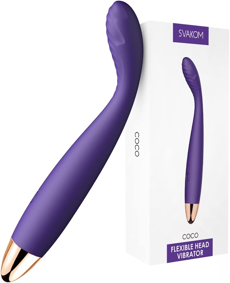 SVAKOM COCO G Spot Vibrator - 8 Seconds to Climax Finger Shaped Waterproof Vibes for Women - 5*5 Vibrations Clit Nipple Personal Massagers - Adult Female Sex Toys