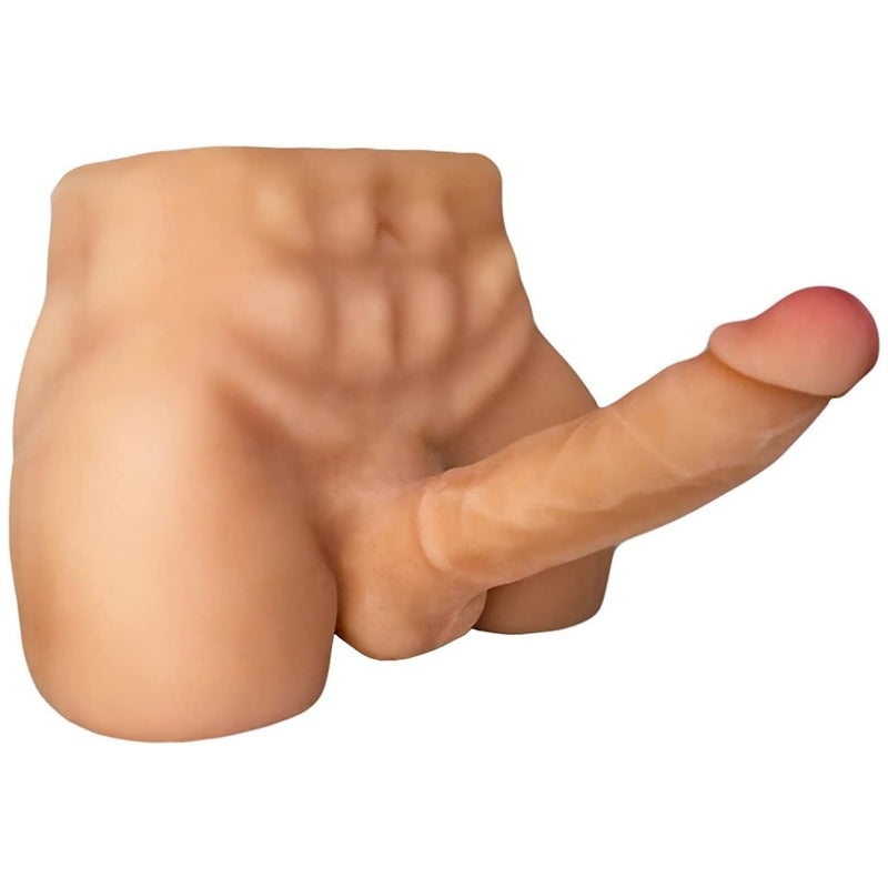 Men's Penis Torso Doll, Female Sex Love Doll with Realistic Huge Dildo and Tight Anal for Women Masturbation, Couple Sex Fun (11 x 8.2 x 4.7 Inches)