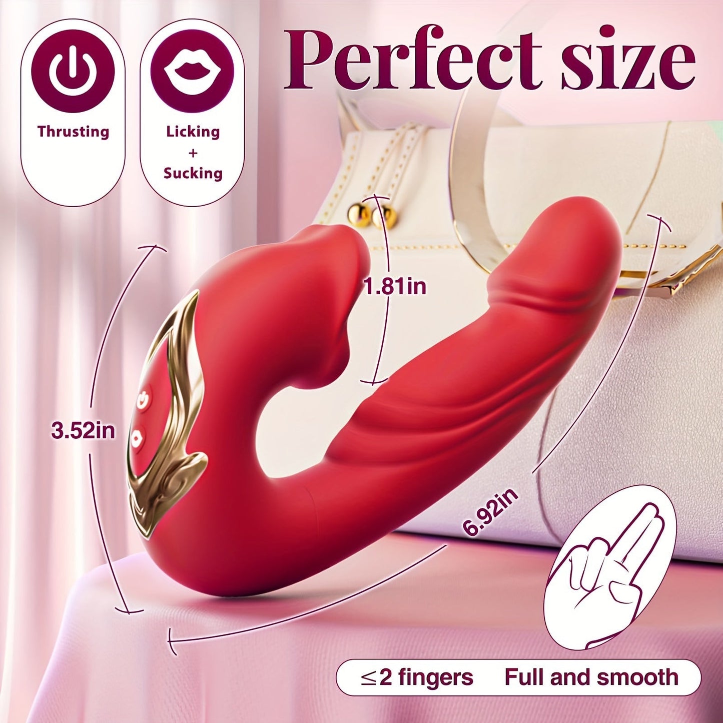 Thrusting Vibrator Sex Toys - G Spot Vibrator Women Sex Toys With 7 Thrusting & Vibrating & Licking Modes Tongue Toy For Women For Clitoral Stimulation Thrusting Dildo Adult Toys Rose Sex Toy
