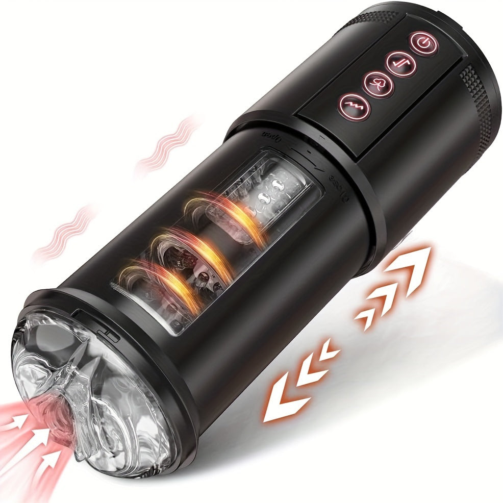 3 In 1 Automatic Male Masturbator Cup With Sucking & Vibrating & Thrusting Modes. Realistic Vagina Pocket Pussy Stroker With 3D Textured For Penis Stimulation. Adult Oral Sex Toys For Men Masturbation