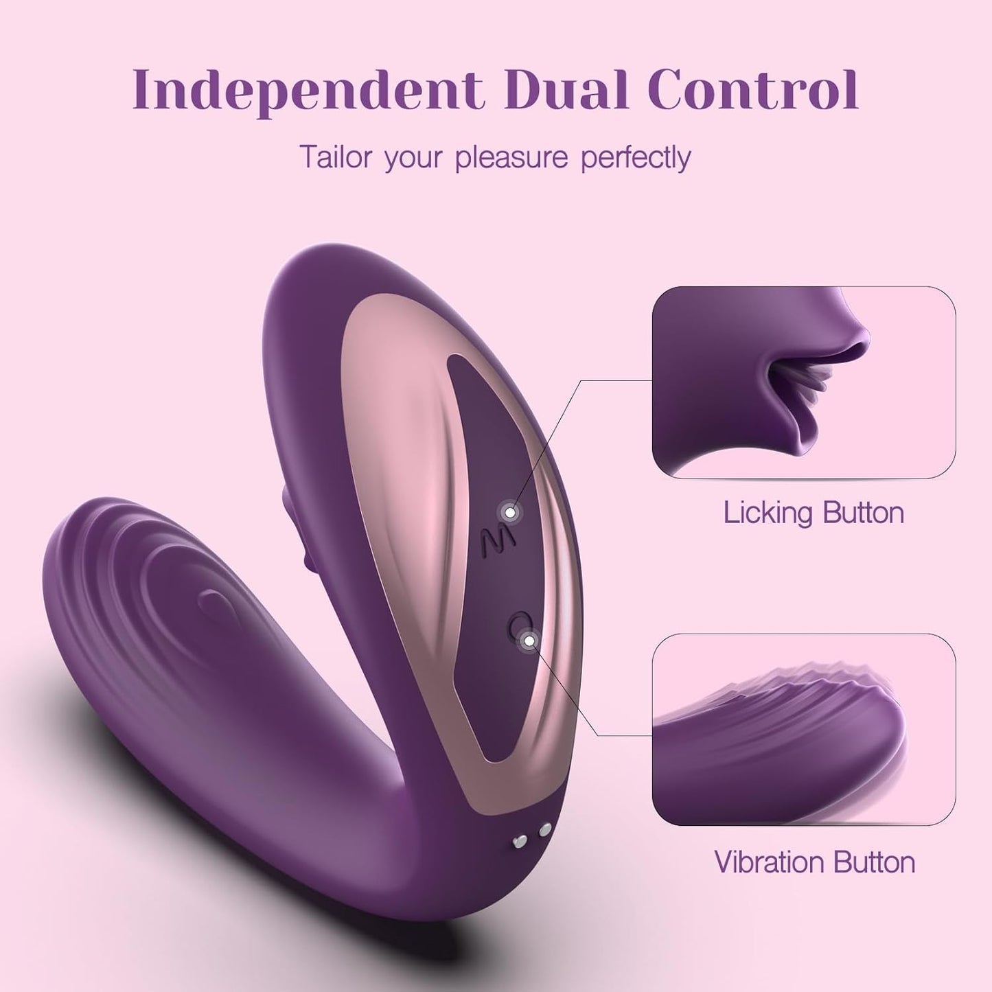 Tracy's Dog Clitoral Licking G Spot Vibrator. Tongue Adult Toys with Remote Control for Women Couple Play. Vibrating Sex Toy for Double Stimulation with 7 Licking & 10 Vibration Patterns. Purple