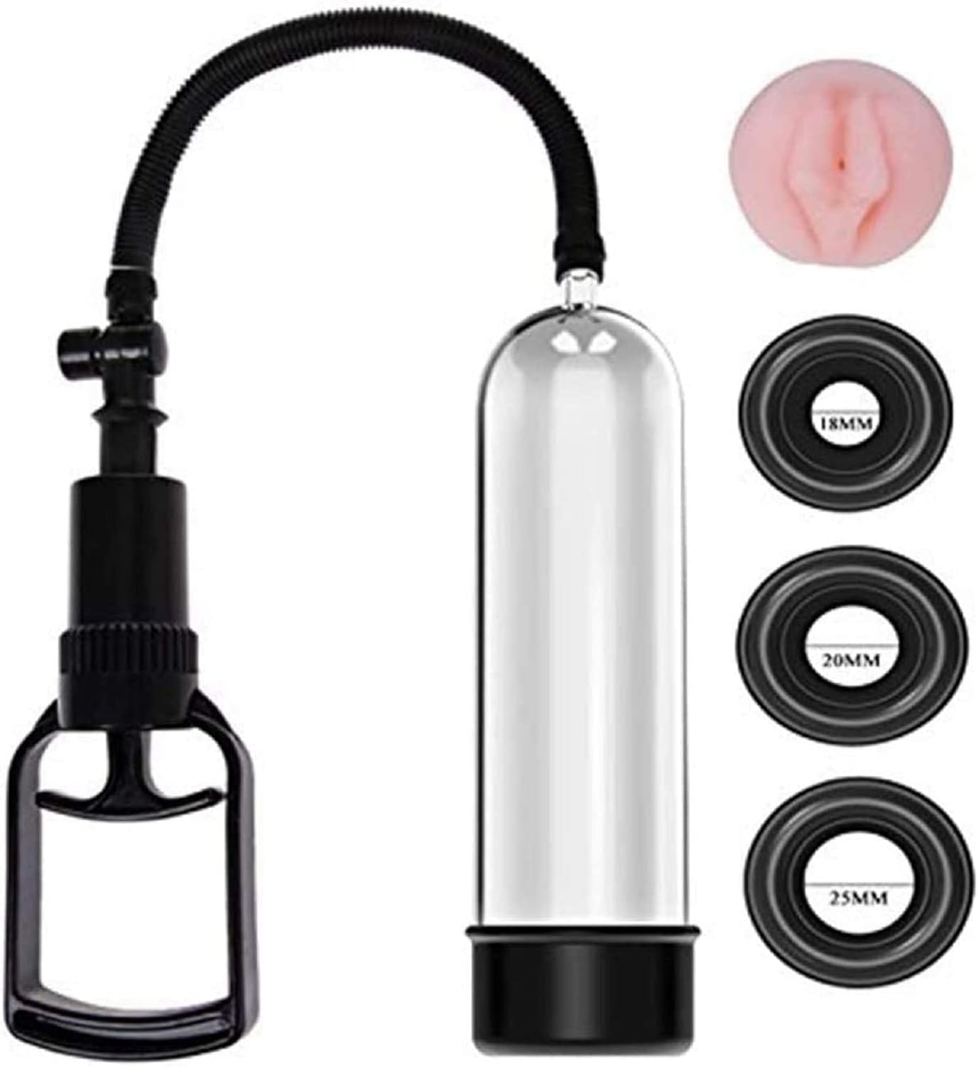 Men's Vacuum Pump Plus Pump Men's Enhanced Growth Pump 118511T Pen Cup Stable Professional Set Solid Vacuum Pump Home Performance Pump (Transparent/BB)