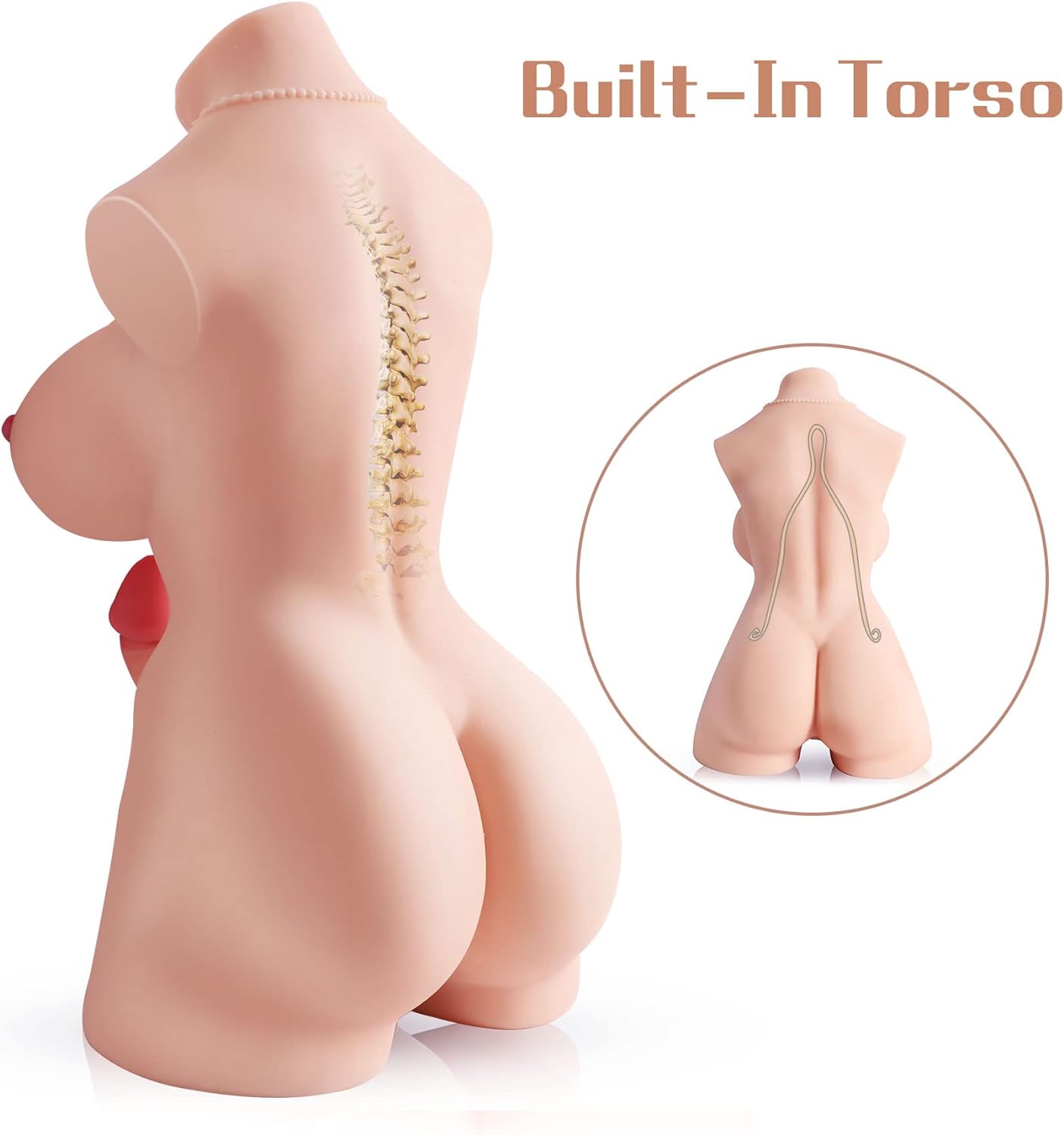 Shemale Sex Doll Torso with Reslistic Dildo Big Boobs Anal Sex Sex Dolls Transsexual Penis Stroker Adult Toys Unisex Love Doll Sex Toys for Women Couple Sex Fun Threesome Masturbation. 17lbs