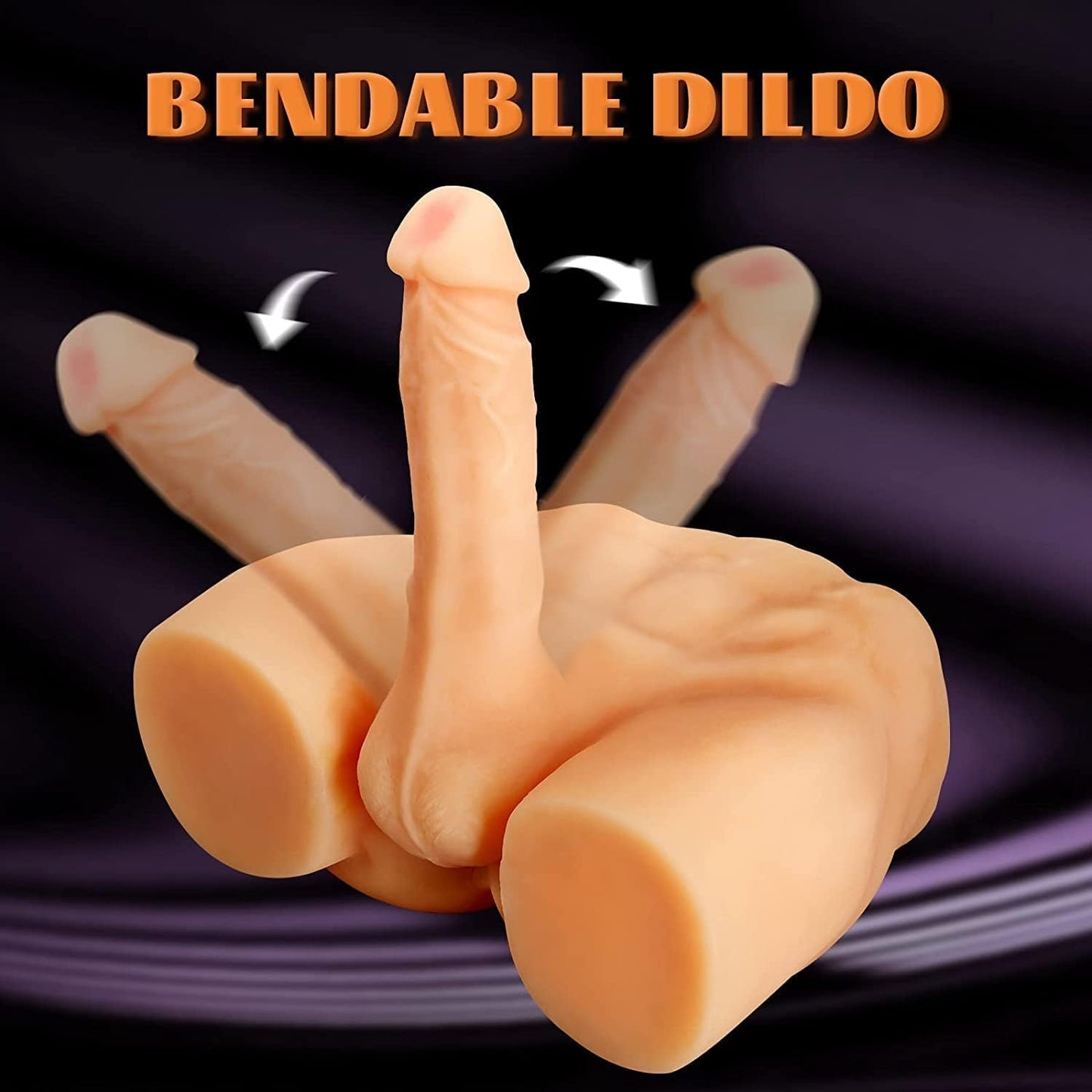 Men's Penis Torso Doll, Female Sex Love Doll with Realistic Huge Dildo and Tight Anal for Women Masturbation, Couple Sex Fun (11 x 8.2 x 4.7 Inches)