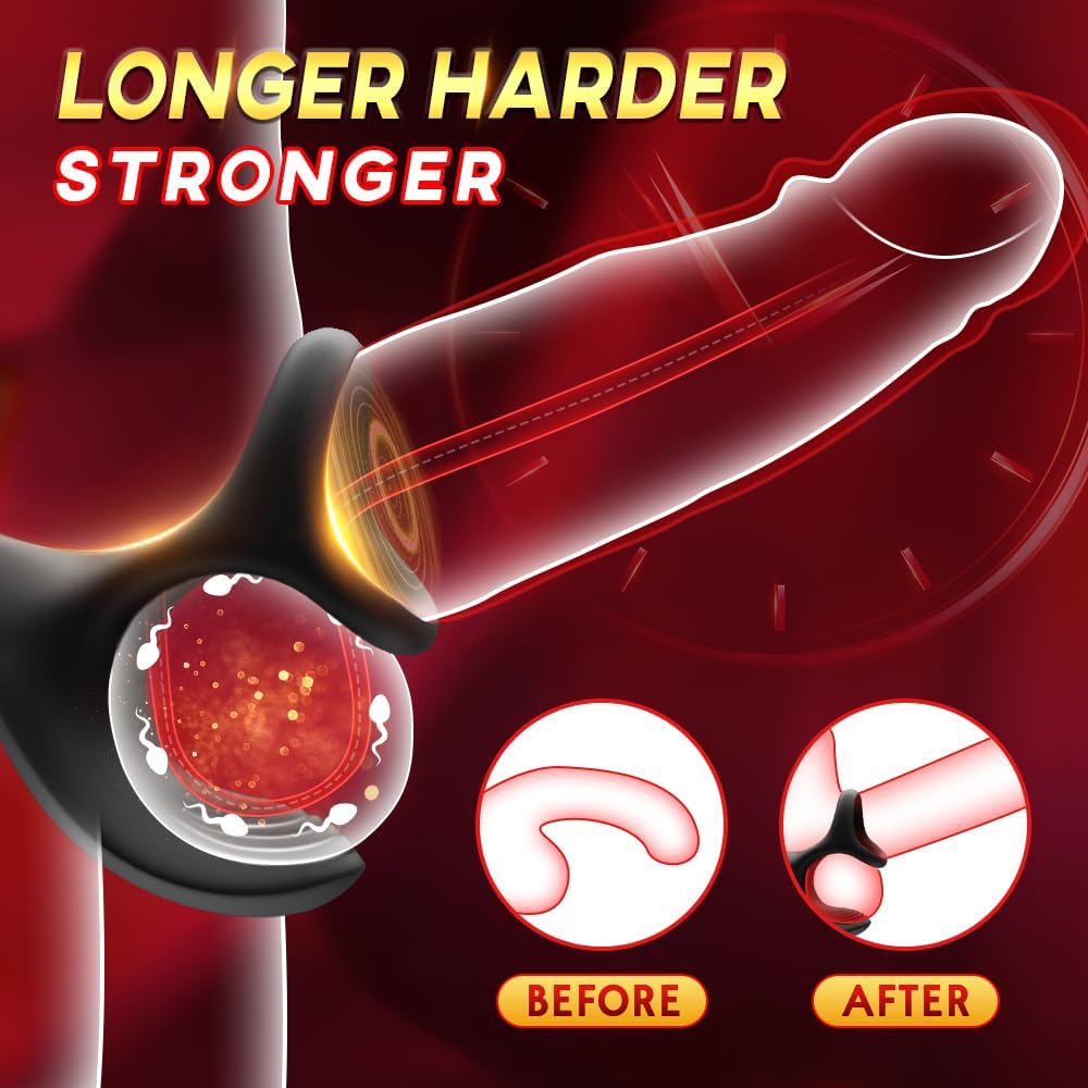 Vibrating Cock Ring Anal Plug with Prostate Massager. 4-in-1 Taint Stimulator Penis Ring Vibrator Couples Adult Sex Toys for Men. Remote Control Anal Butt Plug Vibrator for Male Sex Toy Couple