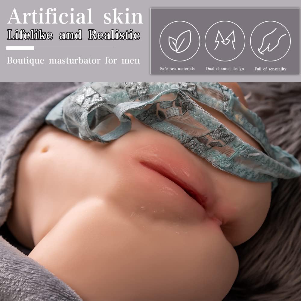 Male Masturbator Sex Doll Pocket Pussy Ass with Virgin Tight. 2 Hole Realistic with Strong Suction Channel. Kingdemer Sex Toy for Men Masturbation 5.95LB