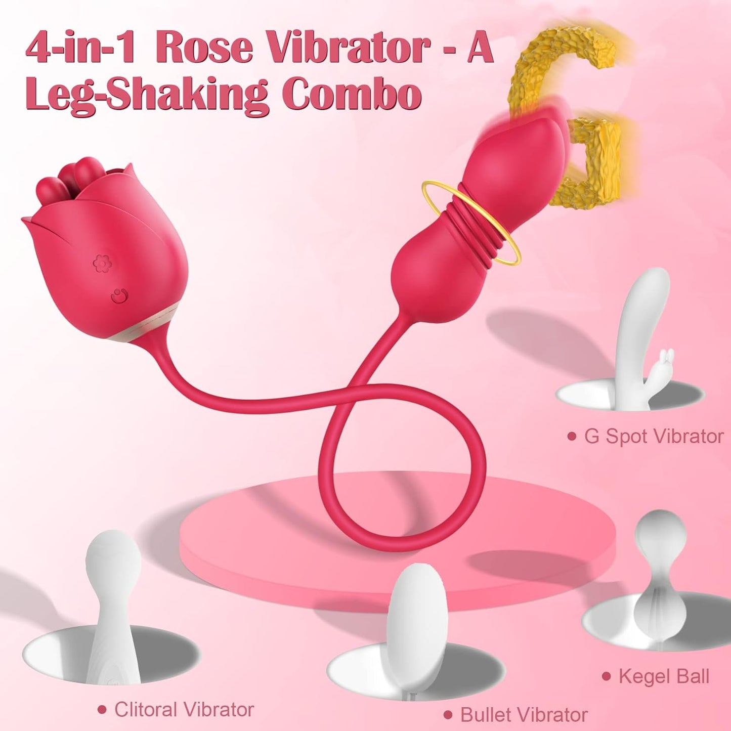 Sex Toys Rose Dildo Vibrator - Rose Sex Toy Thrusting Dildos. Fondling Vibrators Adult Toys. Female Vibrator Clitoris Stimulator. Couples Sexual Pleasure Stimulation Device. Vibrating Dildos