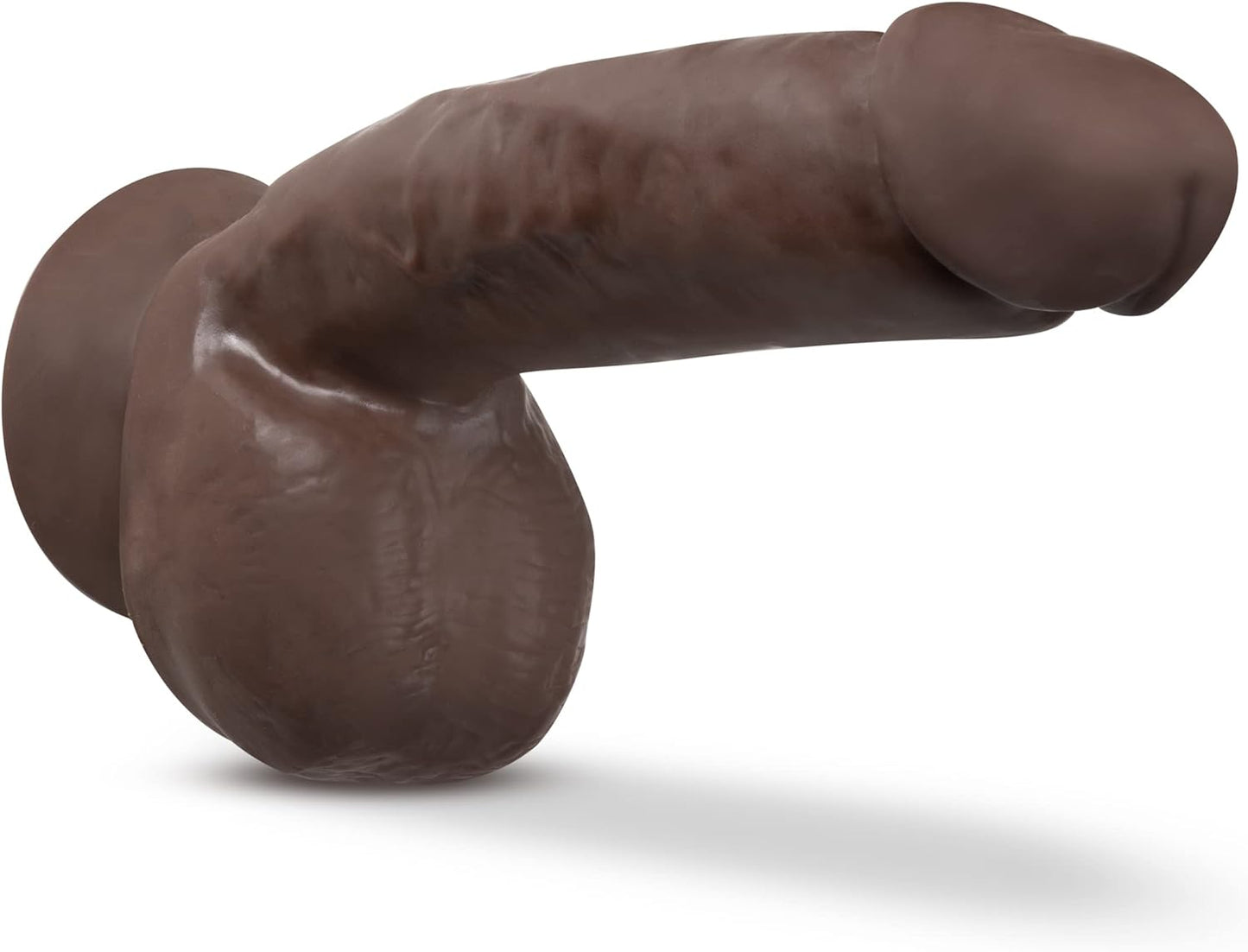 Dr. Skin Plus - 8 Inch Realistic Posable Dildo with Squeezable Balls - Suction Cup Base for Hands-Free Play and Harness Compatible - Triple Density and Flexible Sex Toy for Him, Her, Couples