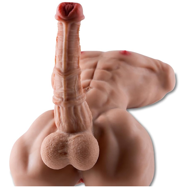 Sex Doll Muscular Men Torso Realistic Large Dildo Masturbator. Lifelike Thick Horse Big Dildo Sex Dolls with Big Butt Anal Masturbators. Adult Couples Sex Toys (Brown)