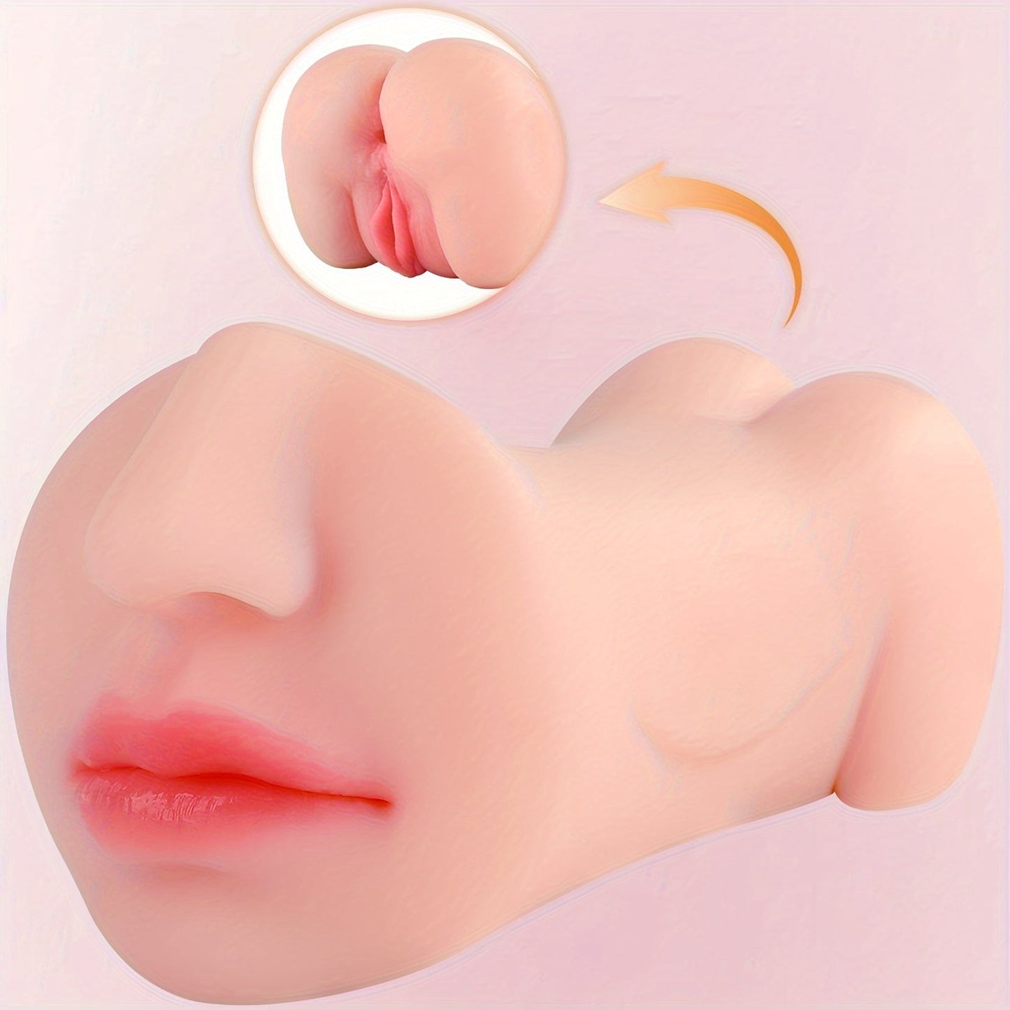 3-in-1 Pocket Pussy Male Masturbator. Double-Ended Stroker with Vagina, Anus & Mouth. 3D Realistic Textured Deepthroat Blowjob Toy for Men's Masturbation. Male Sex Toys with Storage Bag