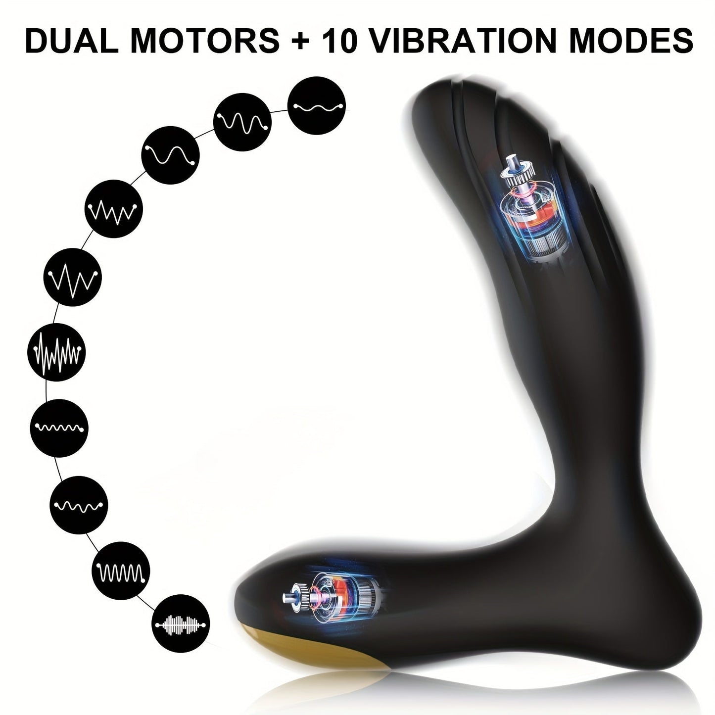 Vibrating Prostate Massager for Beginners. Personal Anal Toy P Spot Vibrator with Remote Control for Hands Free Play. Rechargeable Butt Plug with 10 Vibrations
