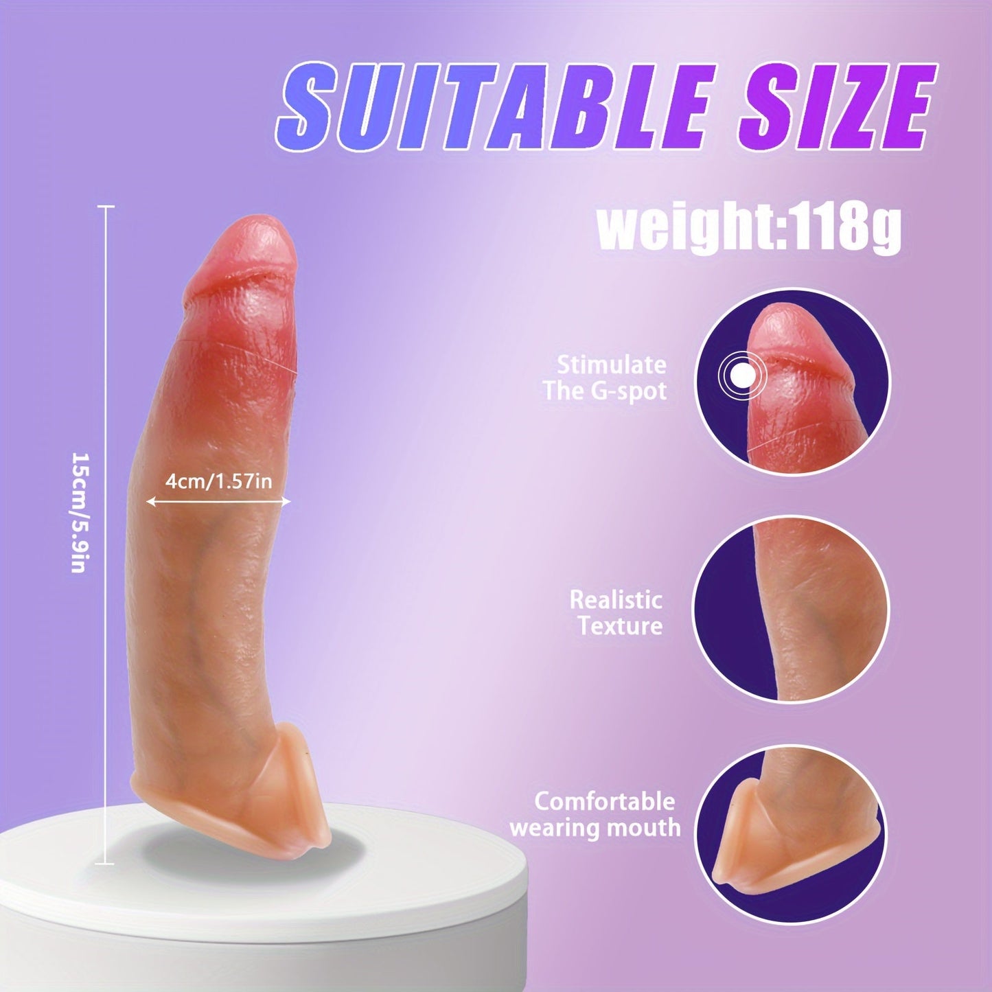 5.9-Inch Silicone Pteranodon Cock Sleeve - Waterproof. Non-Latex. Reusable. Realistic Textured Penis Extension. Elastic. Body Safe. for Men and Couples - No Electricity or Battery Needed