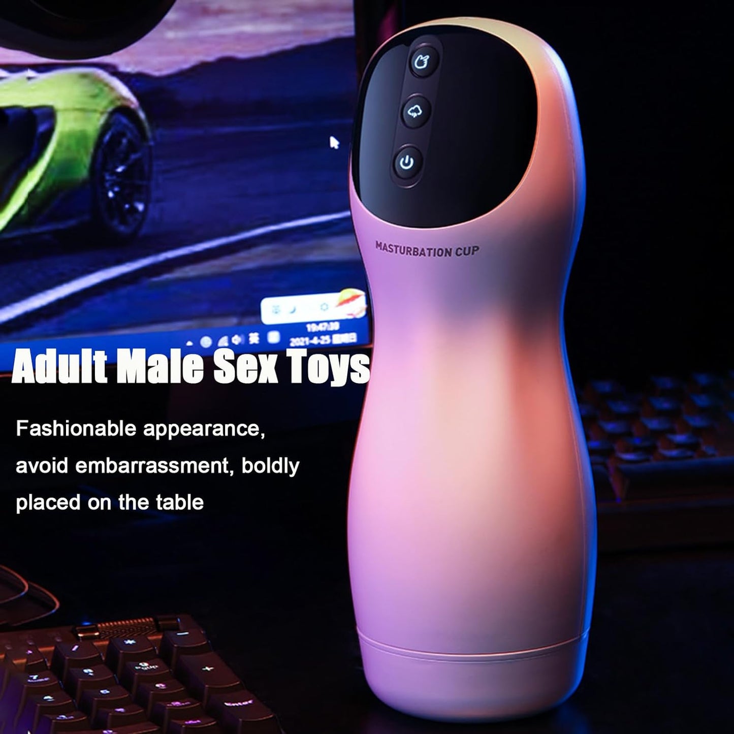 Automatic Male Masturbation Adult Toys Men Realistic Stroker with Vibrating & Thrusting Modes Male Vibrating Sucking Pocket Pussy Masturbator Stroking Toy Adult Sex Toys for Men