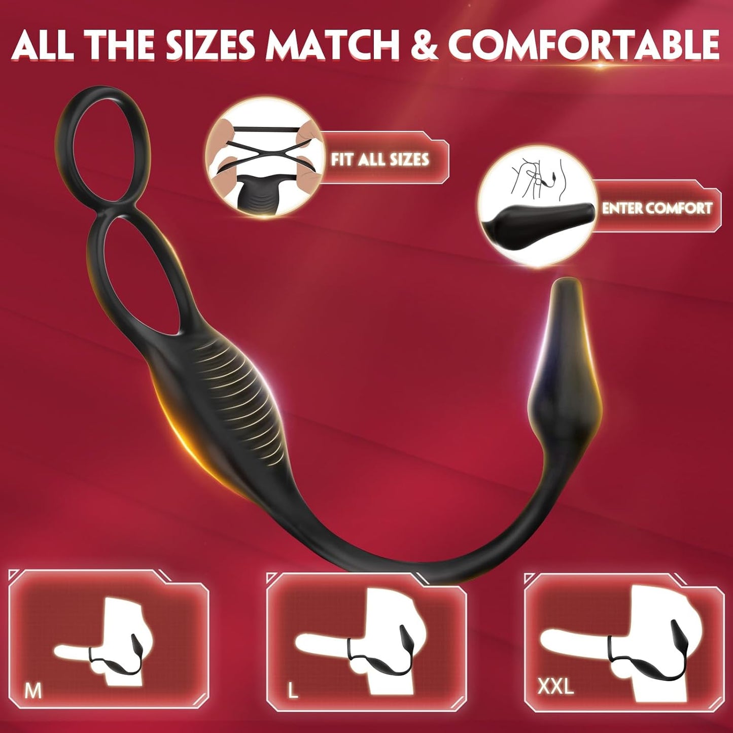 Male Sex Toys for Men Prostate Massager - 4 in 1 Vibrating Cock Ring Penis Ring with Remote Control. 7 Modes Anal Toys Butt Plug G Spot Vibrator Dildo Vibrating Anal Plug Adult Sex Toy for Couples Men
