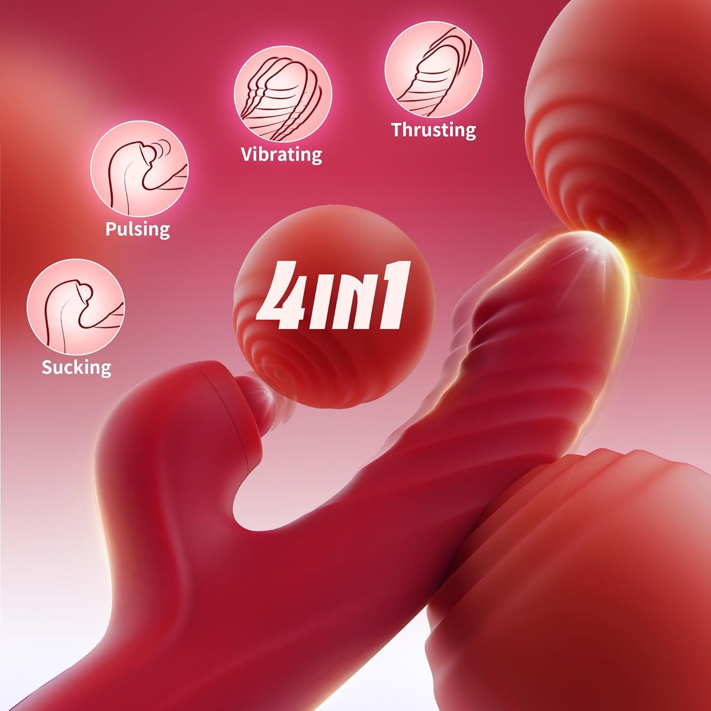 Vibrator Thrusting Dildo for Women Toendi G Spot Vibrator Clitoral Stimulator Sex Toys Dildos Vibrator with 10 Vibration 7 Thrust Mode with Licking. Rabbit Vibrators Adult Sex Toy for Women and Couple