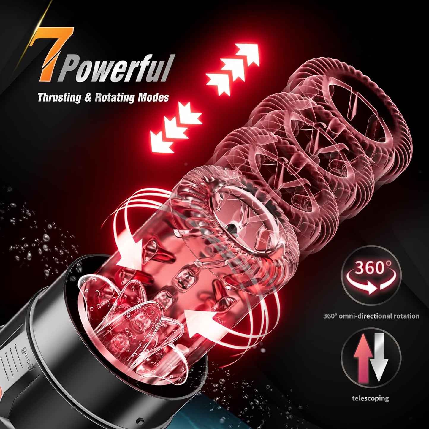 Male Masturbator Penis Pump - Male Sex Toys for Men with Upgraded 12 S Vacuum Pump & 7 Thrusting Rotating Vibrating Sucking Licking LCD Adult Toys Men's Sex Toys Pumps & Enlargers