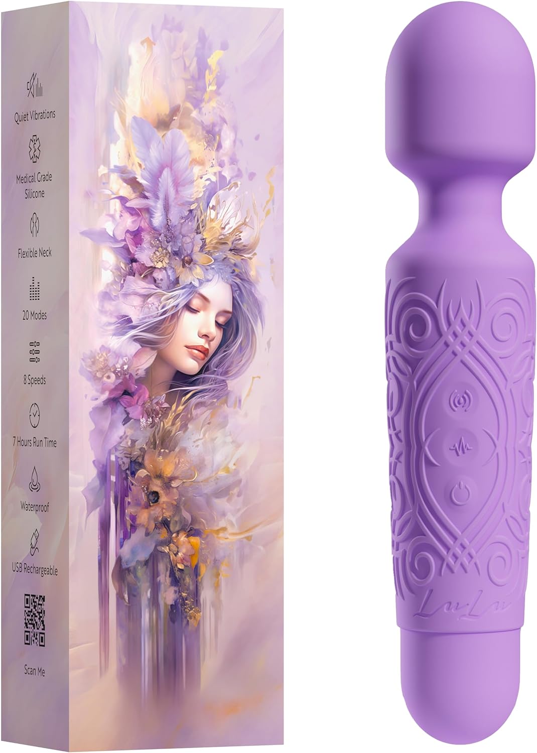 7+ Personal Massager - Cordless. Therapeutic & Rechargeable Mini Stress Relief Silicone - for Foot Back Neck - Upgraded Memory 5 Speeds 20 Patterns