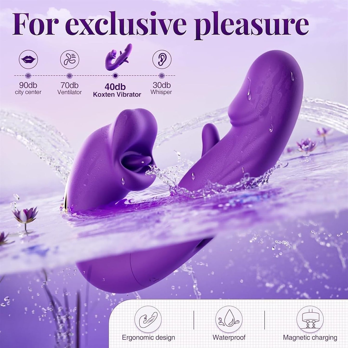 3-in-1 Tongue Licking, Finger Flapping, G-Spot Dildo Vibrator Sex Toy for Women, Clitoral Stimulation Massager, Adult Masturbator