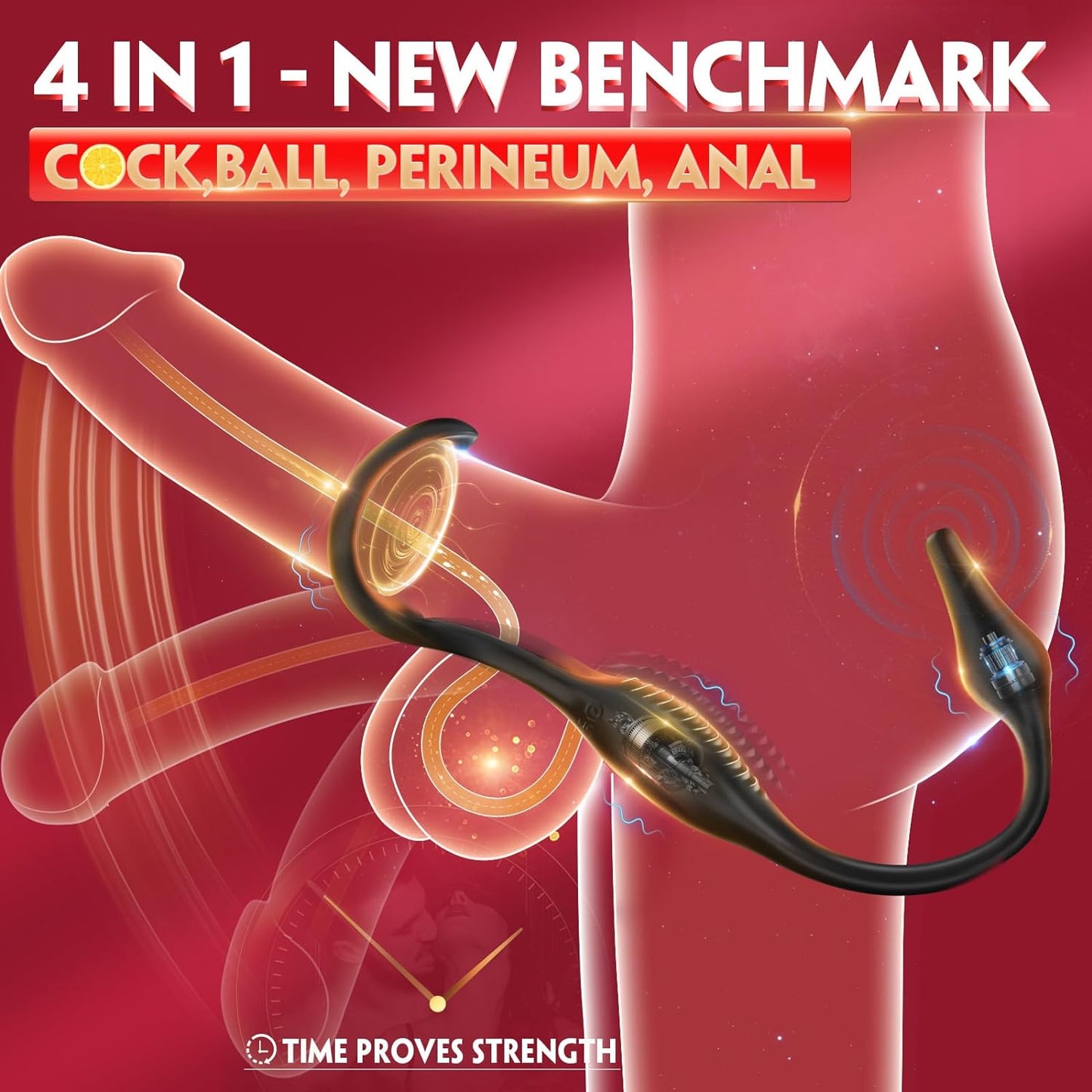 Male Sex Toys for Men Prostate Massager - 4-in-1 Vibrating Cock Ring Penis Ring with Remote Control. 7 Modes Anal Toys Butt Plug G Spot Vibrator Dildo Vibrating Anal Plug Adult Sex Toy for Couples Men